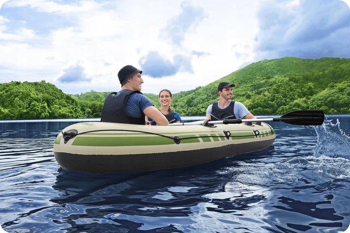Човен надувний Bestway Voyager X3 Raft 294 х 137 см, зелено-бежевий - изображение 3