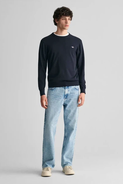 Чоловічий темно-синій джемпер CLAIC COTTON C-NECK Gant XXL 8030561 - изображение 2
