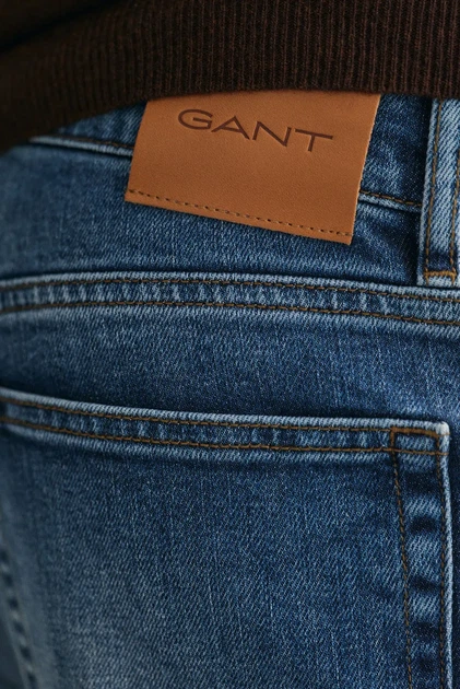 Чоловічі сині джинси SLIM Gant 34-32 1000260 - изображение 9