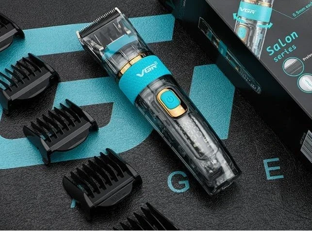 Професійна машинка для стрижки VGR V-695, бездротовий триммер для волосся та бороди, набір насадок. - зображення 4