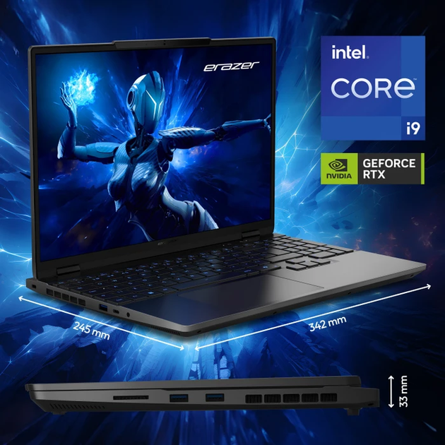 Ігровий ноутбук 15.3" Medion (Lenovo Group) Erazer Major 15 X1 | Intel Core i9-14900HX | IPS (2560x1600) QHD+ | 16:10 | 240 Гц | RAM DDR5 32 ГБ | SSD NVME 2 ТБ | Nvidia GeForce RTX 4070, 8 ГБ | RGB клавіатура | Win11 (5149) - изображение 2