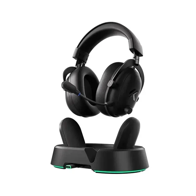Беспроводные игровые наушники Mchose V9 Turbo+ Steel Black гарнитура с микрофоном и станией для зарядки 2.4ГГц / USB / Bluetooth - изображение 5