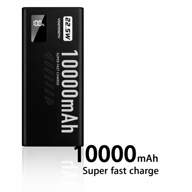 PowerBank VDENMENV DP43 - 10000 мА·год, чорний, 22.5W PD QC3.0 - Фото 2 PowerBank VDENMENV DP43 - 10000 мА·год, чорний, 22.5W PD QC3.0 - зображення 2