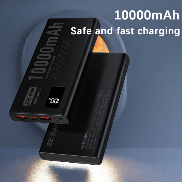 PowerBank VDENMENV DP43 - 10000 мА·год, чорний, 22.5W PD QC3.0 - Фото 4 PowerBank VDENMENV DP43 - 10000 мА·год, чорний, 22.5W PD QC3.0 - зображення 4