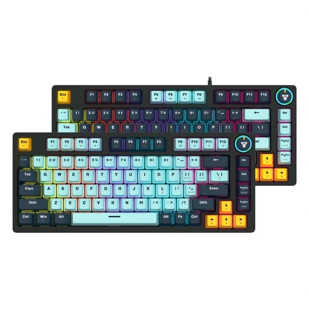 Ігрова клавіатура Fantech ATOM81 MK875V2 MIZU механічна з RGB підсвічуванням для геймерів з Blue Switch - Фото 2 Ігрова клавіатура Fantech ATOM81 MK875V2 MIZU механічна з RGB підсвічуванням для геймерів з Blue Switch - зображення 2