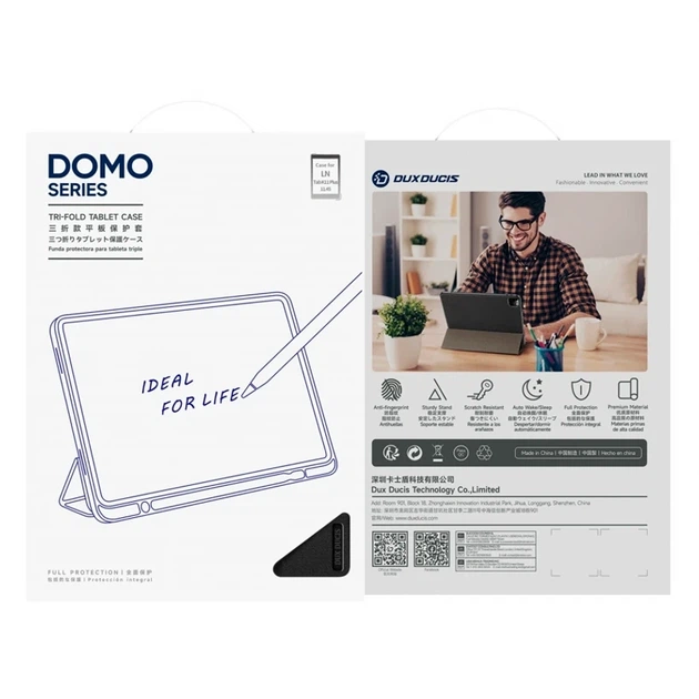 Чехол Dux Ducis Domo для Lenovo Tab K11 Plus 11.5 дюйма защитный чехол-книжка из PU и PC с функцией подставки черный - изображение 3