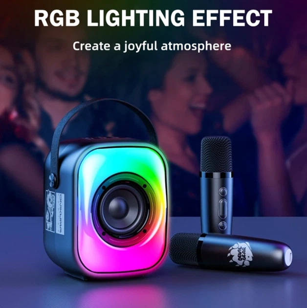 Акустическая система Onikuma L7 Black 1500 мАч Bluetooth USB 3.5 мм для караоке и вечеринок - изображение 2