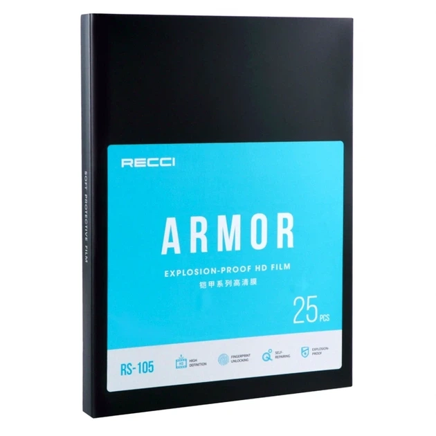 Гідро-гель плівка Recci Tablet HD 3A RS-105 для смартфонів та планшетів захисна глянсова прозора плівка 25 шт - Фото 2 Гідро-гель плівка Recci Tablet HD 3A RS-105 для смартфонів та планшетів захисна глянсова прозора плівка 25 шт - зображення 2