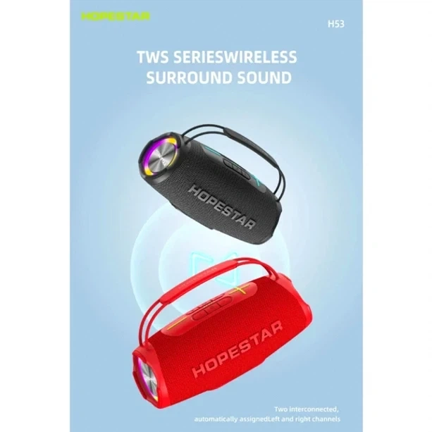 Портативная Bluetooth колонка 35 Вт 4400 мАч USB AUX IPX6 черный Hopestar H53 - изображение 7