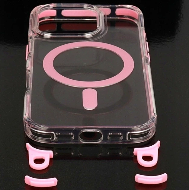 Чехол TPU+PC LanyardCase с MagSafe для iPhone 15 защитный розовый с удобной лямкой - Фото 5 Чехол TPU+PC LanyardCase с MagSafe для iPhone 15 защитный розовый с удобной лямкой - зображення 5