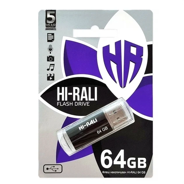 USB флешка Hi-Rali Corsair 64GB для хранения данных компактная и быстрая для работы и учебы - изображение 2