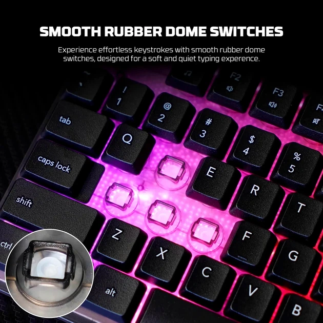 Ігрова клавіатура Fantech Shikari S K515S мембранна з RGB підсвічуванням для ПК та ігор з комфортним відгуком - Фото 7 Ігрова клавіатура Fantech Shikari S K515S мембранна з RGB підсвічуванням для ПК та ігор з комфортним відгуком - зображення 7