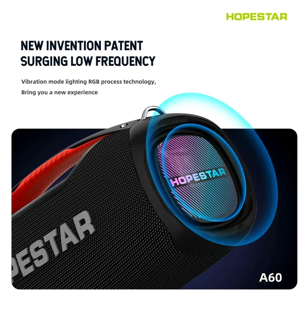 Портативная Bluetooth колонка 100W 18000mAh IPX6 черный Hopestar A60 для дома и активного отдыха - изображение 7
