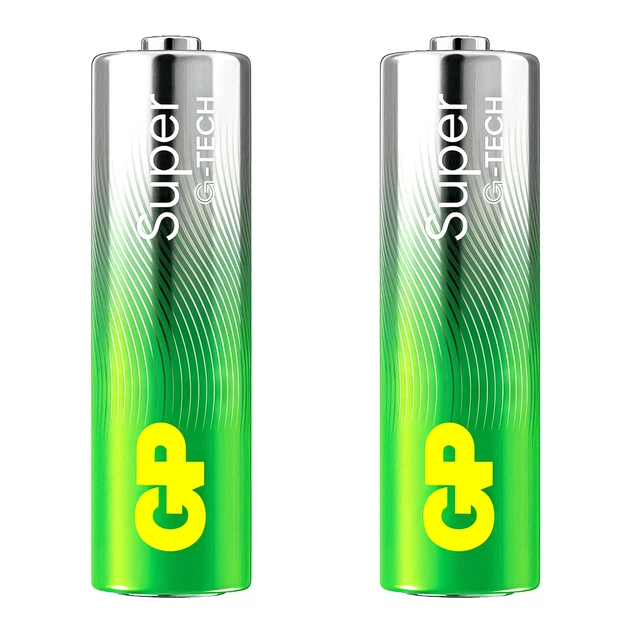 Батарейки GP SUPER ALKALINE 1.5V AA 2 шт щелочные LR6 для устройств - Фото 1 Батарейки GP SUPER ALKALINE 1.5V AA 2 шт щелочные LR6 для устройств - изображение 1