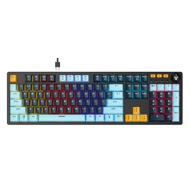 Ігрова клавіатура Fantech ATOM107S MK893S MIZU механічна з RGB підсвічуванням для геймерів з Blue Switch - зображення 3
