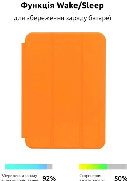 Чохол Smart Case для iPad Mini 6 2021 та Mini 7 2024 екокожу помаранчевий захисний аксесуар для зручного використання планшета - зображення 3