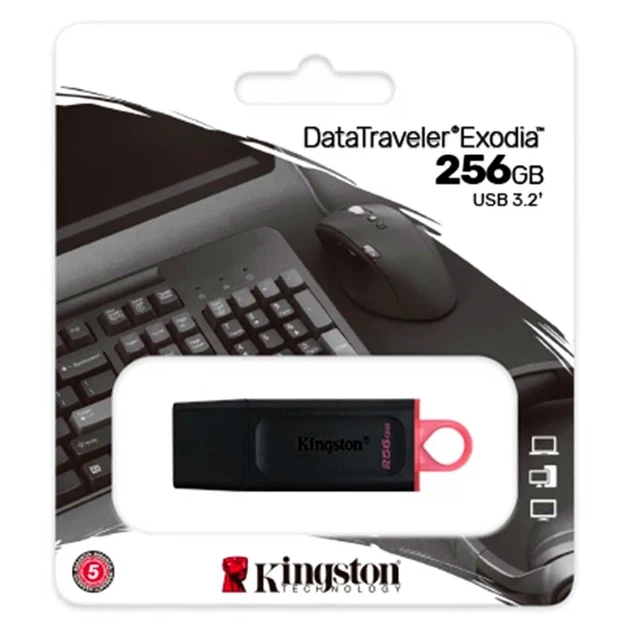 USB флешка Kingston DT Exodia 256GB для зберігання даних із високою швидкістю чорний рожевий - Фото 2 USB флешка Kingston DT Exodia 256GB для зберігання даних із високою швидкістю чорний рожевий - зображення 2