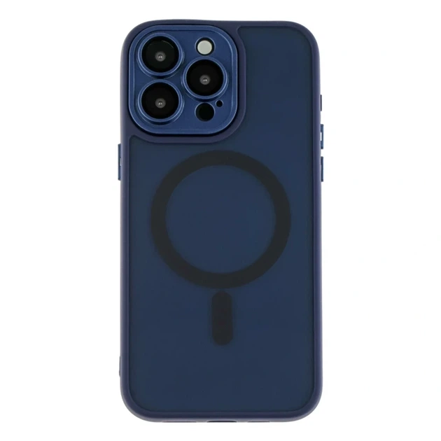 Чехол TPU+PC Magnetic Matte для iPhone 12 Pro с MagSafe защита камеры темно-синий - Фото 1 Чехол TPU+PC Magnetic Matte для iPhone 12 Pro с MagSafe защита камеры темно-синий - изображение 1
