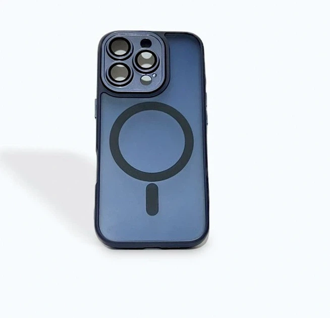 Чехол TPU+PC Magnetic Matte для iPhone 12 Pro с MagSafe защита камеры темно-синий - Фото 5 Чехол TPU+PC Magnetic Matte для iPhone 12 Pro с MagSafe защита камеры темно-синий - изображение 5