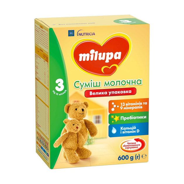 Суміш суха молочна Milupa 3 Продукт прикорму від 12 місяців, 600 г - зображення 2