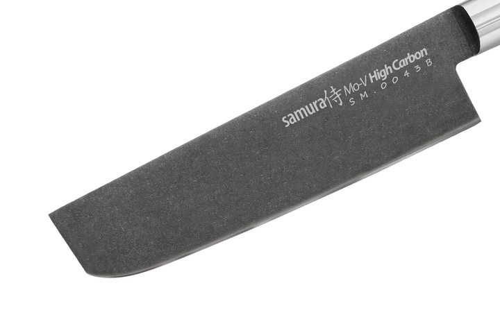 Нож кухонный овощной Накири 167 мм Samura Mo-V Stonewash (SM-0043B) - Фото 4 Нож кухонный овощной Накири 167 мм Samura Mo-V Stonewash (SM-0043B) - изображение 4