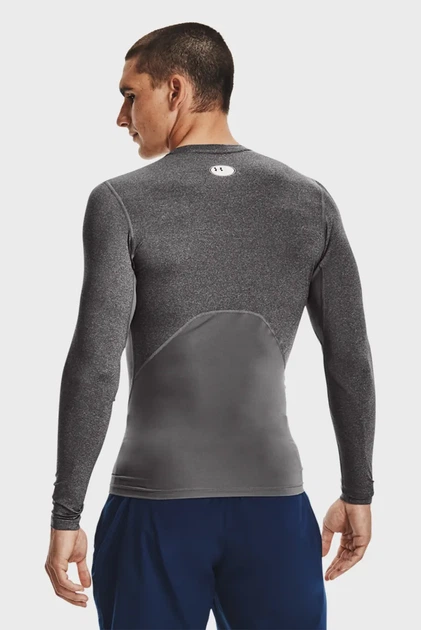 Чоловічий сірий лонгслів UA HG Armour Comp LS Under Armour S 1361524-090 - изображение 3