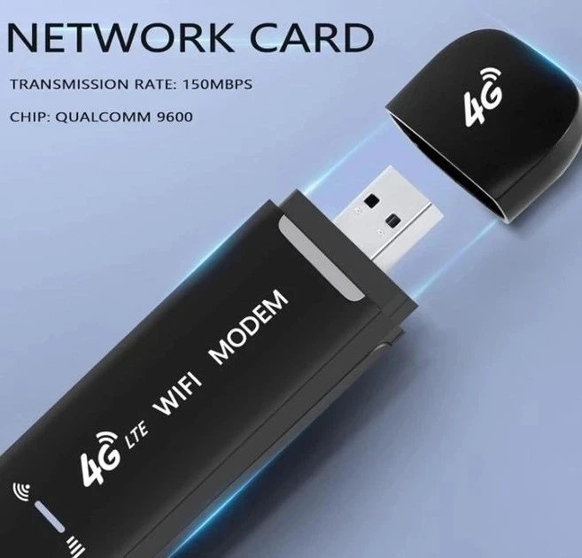Модем Wi-Fi LTE 4G / 150 Mbps / Бездротовий / USB / Чорний - зображення 3