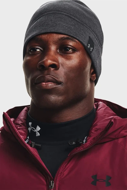 Чоловіча темно-сіра шапка UA Storm Fleece Beanie Under Armour OSFM 1365919-001 - зображення 2