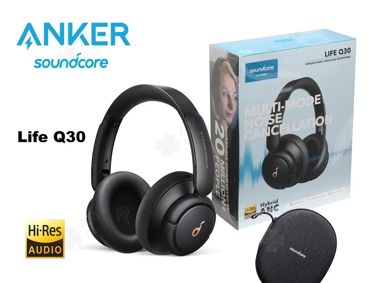 Навушники з активним шумодавом Anker Soundcore Life Q30 Black швидке заряджання + кейс - Фото 1 Навушники з активним шумодавом Anker Soundcore Life Q30 Black швидке заряджання + кейс - зображення 1