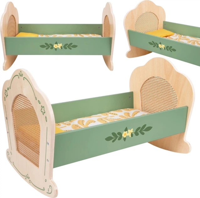 Drewniana kołyska dla lalki Classic World Vintage (6927049056338) - obraz 2