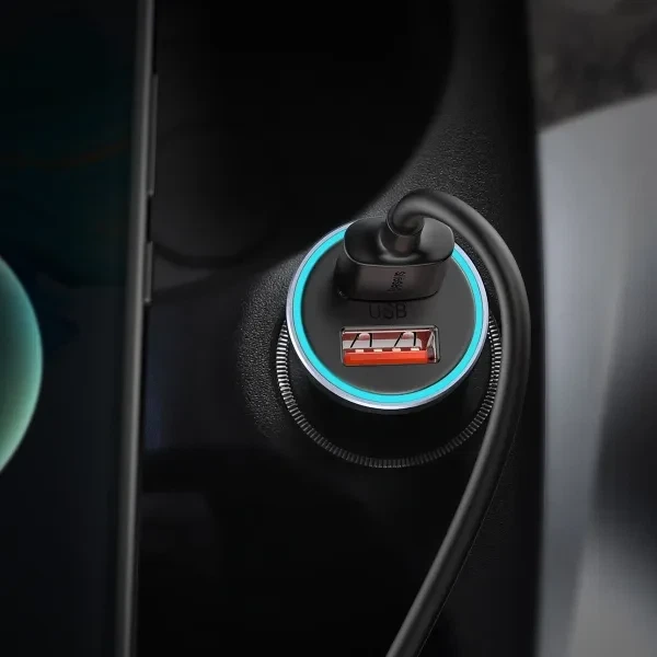 Автомобільний зарядний пристрій Baseus Golden Contactor Pro Car Charger 40 W 2 USB with Cable Type-C 5 A 1m TZCCJD-A0G Grey - зображення 2