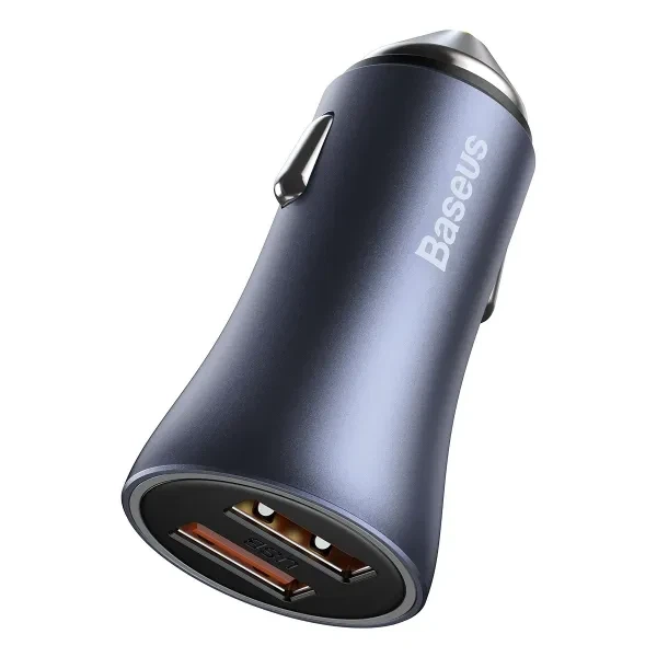 Автомобільний зарядний пристрій Baseus Golden Contactor Pro Car Charger 40 W 2 USB with Cable Type-C 5 A 1m TZCCJD-A0G Grey - зображення 6