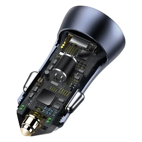 Автомобільний зарядний пристрій Baseus Golden Contactor Pro Car Charger 40 W 2 USB with Cable Type-C 5 A 1m TZCCJD-A0G Grey - зображення 7