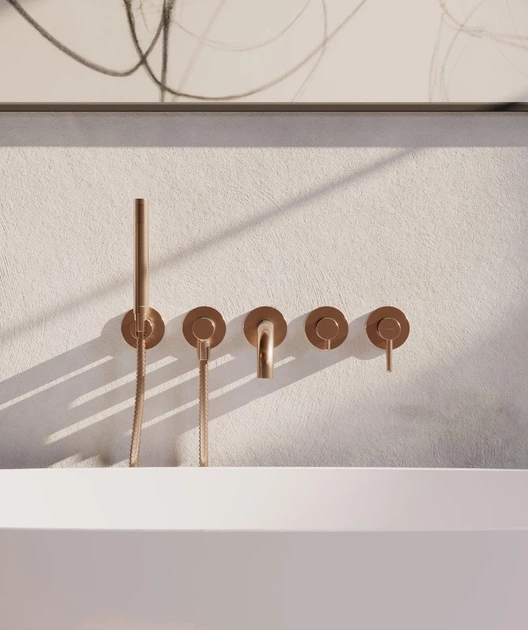 Змішувач для ванни Omnires Y на 5 отворів brushed copper (Y1237/1CPB) (00139309) - зображення 3
