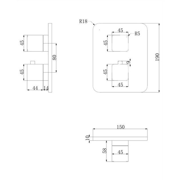 Змішувач для ванни і душу прихованого монтажу Omnires Parma black mat (PM7436BL) (00139327) - зображення 2