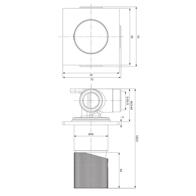 Змішувач для ванни і душу Omnires Contour прихованого монтажу, chrome( CT8045CR) (00139320) - зображення 2