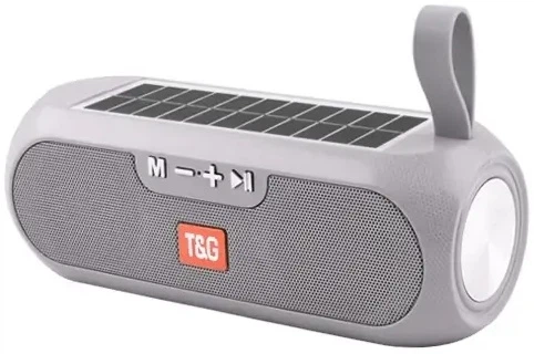 Портативна колонка TG-182 Bluetooth 5 Вт х 2 FM-радіо, солнечна панель, USB, TF, AUX, Hands Free, для Android та iOS, сіра - Фото 1 Портативна колонка TG-182 Bluetooth 5 Вт х 2 FM-радіо, солнечна панель, USB, TF, AUX, Hands Free, для Android та iOS, сіра - зображення 1