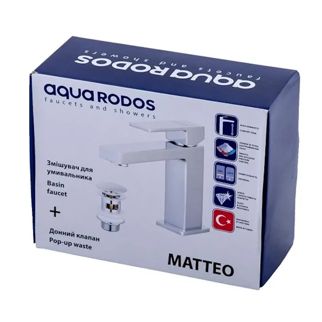 Смеситель для умывальника Aqua Rodos Matteo 90893 с донным клапаном, хром (АР000040435) - изображение 11