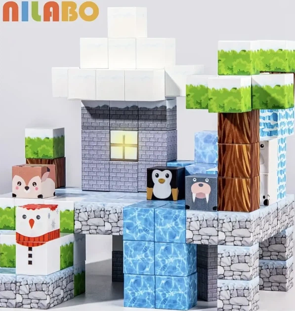 Магнітний конструктор Minecraft Magnetic Building 138 деталей зі світловими елементами - зображення 2