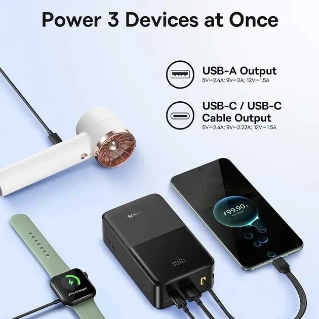 Power bank Baseus EnerFill FC51 Bipow 2Pro 30000mAh PD22.5W Cosmic Black - зображення 3