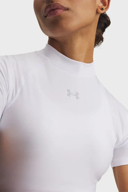 Жіночий білий топ HeatGear Crop Mock SS-WHT Under Armour XS 6010006-100 - зображення 3