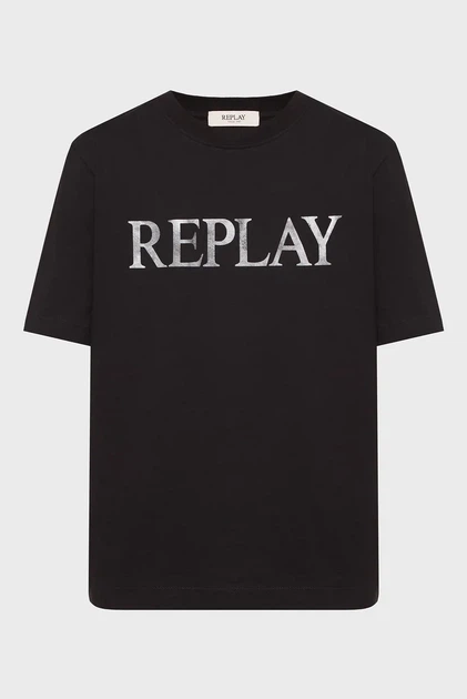 Жіноча чорна футболка Replay XS W3379B.000.20994 - Фото 5 Жіноча чорна футболка Replay XS W3379B.000.20994 - изображение 5