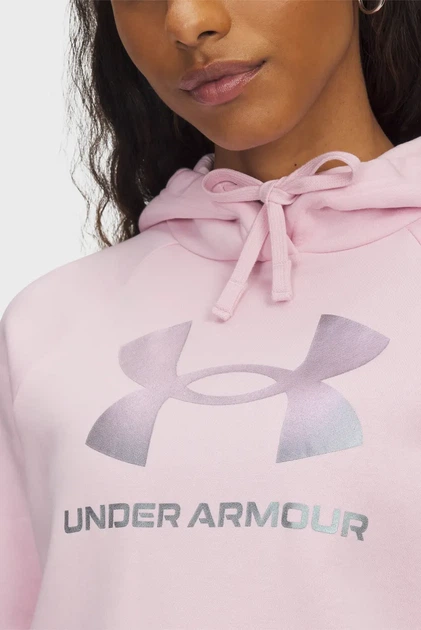 Жіноче рожеве худі UA Rival Flc Shimmer Hdy Under Armour SM 6003710-647 - зображення 2