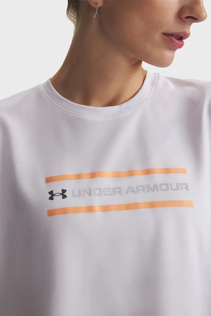 Жіноча біла футболка Tech Branded Crop SS Under Armour MD 6009987-100 - зображення 3