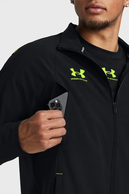 Чоловіча чорна спортивна кофта UA M's Ch. Pro Jacket Under Armour XXL 1379703-002 - Фото 3 Чоловіча чорна спортивна кофта UA M's Ch. Pro Jacket Under Armour XXL 1379703-002 - изображение 3