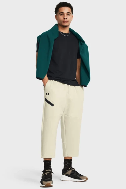 Чоловічі бежеві спортивні штани Unstoppable Flc Baggy Crop Under Armour M 1384010-273 - Фото 2 Чоловічі бежеві спортивні штани Unstoppable Flc Baggy Crop Under Armour M 1384010-273 - изображение 2