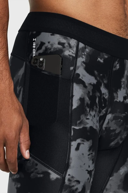 Чоловічі чорні камуфляжні велосипедки UA HG IsoChill Prtd Lg Sts Under Armour S 1383778-001 - изображение 4