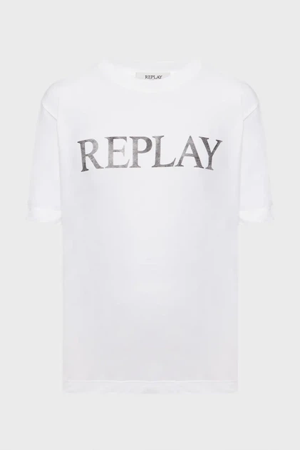 Жіноча біла футболка Replay XS W3379B.000.20994 - Фото 1 Жіноча біла футболка Replay XS W3379B.000.20994 - изображение 1