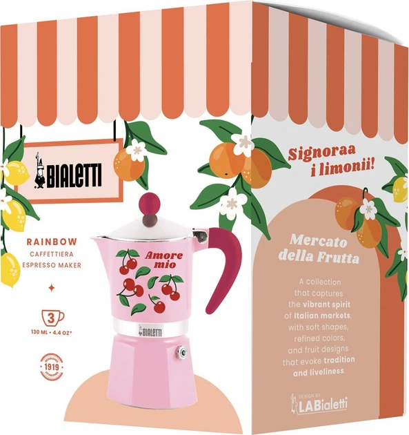 Кавоварка гейзерна Bialetti Fruit Vibes Rainbow рожева 150 мл (8006363100755) - зображення 2