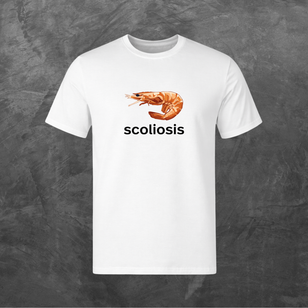 Футболка унісекс з принтом scoliosis базова біла L - Фото 1 Футболка унісекс з принтом scoliosis базова біла L - зображення 1